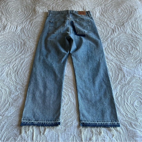 Levi's - Ribcage Straight Ankle Jeans - Light Indigo Destructed - Blue - Picture 7 of 10